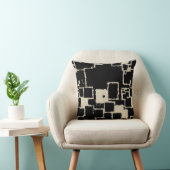 ヴィンテージブラックとトープの正方形 クッション (椅子)