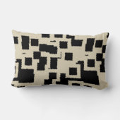 ヴィンテージブラックとトープの正方形 ランバークッション (裏面)