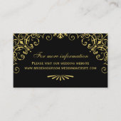 ヴィンテージブラックと金ゴールドのアールデコ結婚のウェブサイト エンクロージャーカード (正面)