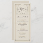 ヴィンテージブラックと金ゴールドナイトスカイメニューカード メニュー (正面/裏面)