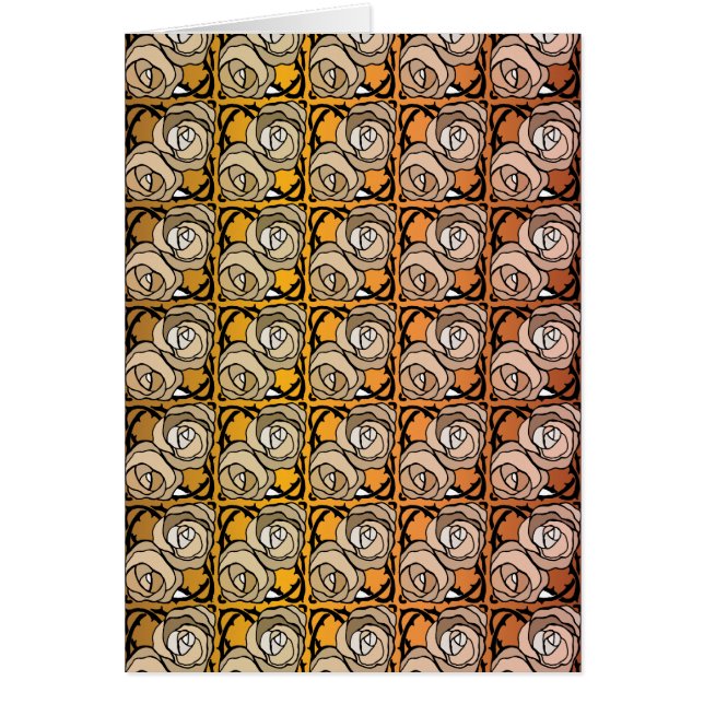 ヴィンテージブラックと金ゴールドバラフローラルパターン (正面)