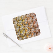 ヴィンテージブラックと金ゴールドバラフローラルパターン スクエアシール (封筒)