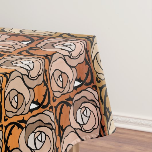 ヴィンテージブラックと金ゴールドバラフローラルパターン テーブルクロス (インサイチュ)