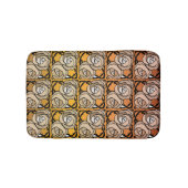 ヴィンテージブラックと金ゴールドバラフローラルパターン バスマット (正面)