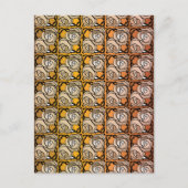 ヴィンテージブラックと金ゴールドバラフローラルパターン ポストカード (正面)