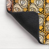 ヴィンテージブラックと金ゴールドバラフローラルパターン マウスパッド (コーナー)