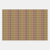 ヴィンテージブラックと金ゴールドバラフローラルパターン ラッピングペーパーシート (正面3)