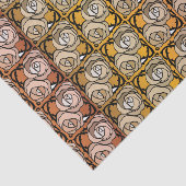 ヴィンテージブラックと金ゴールドバラフローラルパターン 薄葉紙 (詳細)