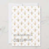 ヴィンテージブラックと金ゴールドフローラミツバチ結婚Virtual 招待状 (裏面)