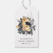 ヴィンテージブラックと金ゴールドフローラミツバチ ギフトタグ (正面)