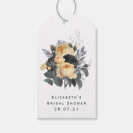 ヴィンテージブラックと金ゴールドフローラミツバチ ギフトタグ