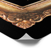 ヴィンテージブラックと金ゴールド結婚のシーティングチャート ポスター (角)