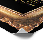 ヴィンテージブラックと金ゴールド結婚のシーティングチャート ポスター (角)