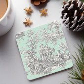 ヴィンテージブラックのミントゥワールデジュウパターン ストーンコースター