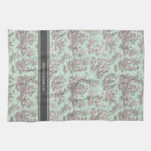 ヴィンテージブラックのミントワールデジュウプリント キッチンタオル (横)