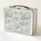 ヴィンテージブラックのミントワールデジュウプリント メタルランチボックス (正面)