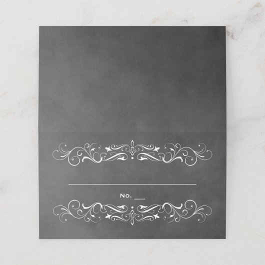 ヴィンテージブラックの黒板フローリッ結婚シュ プレイスカード (外部開封)