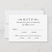 ヴィンテージブラックの黒板フローリッ結婚シュ 出欠カード (正面)