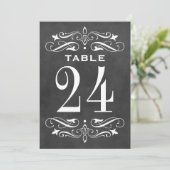 ヴィンテージブラックの黒板フローリッ結婚シュ 招待状 (スタンド正面)