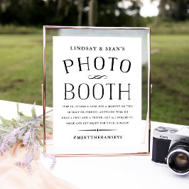 ヴィンテージブラックアンドホワイト ウェディング フォトブース ポスター