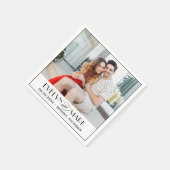 ヴィンテージブラックアールデコ結婚のモノグラム写真 スタンダードカクテルナプキン (角)