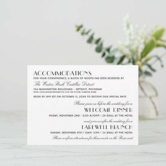 ヴィンテージブラックアールデコ結婚の情報 エンクロージャーカード (スタンド正面)