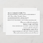 ヴィンテージブラックアールデコ結婚の情報 エンクロージャーカード (正面/裏面)