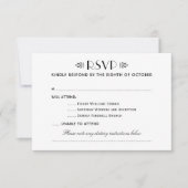 ヴィンテージブラックアールデコ結婚の複数イベント 出欠カード (正面)