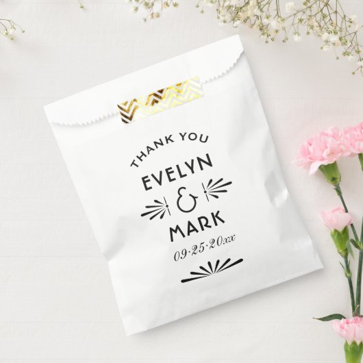 ヴィンテージブラックアールデコ結婚ズモノグラム フェイバーバッグ (封をした状態)