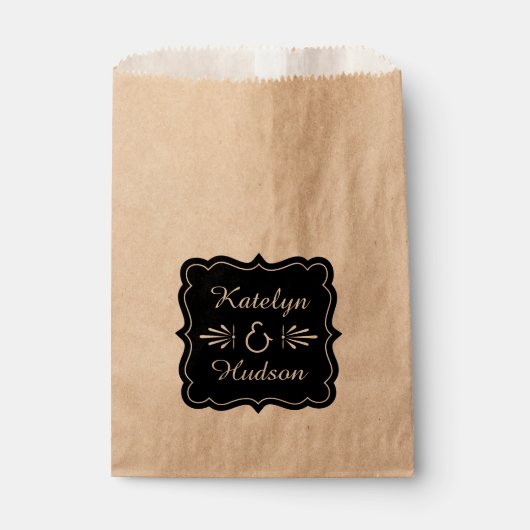 ヴィンテージブラックアールデコ結婚ズモノグラム フェイバーバッグ (正面)