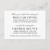 ヴィンテージブラックアールデコ結婚ズ週末イベント エンクロージャーカード (正面)