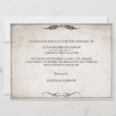 ヴィンテージブラックアールデコ結婚式の日付を保存 (裏面)