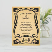 ヴィンテージブラックアールデコ結婚式招待状 招待状 (スタンド正面)