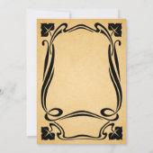 ヴィンテージブラックアールデコ結婚式招待状 招待状 (裏面)