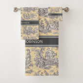 ヴィンテージブラックイエロートイレデジュエリー バスタオルセット (インサイチュ)