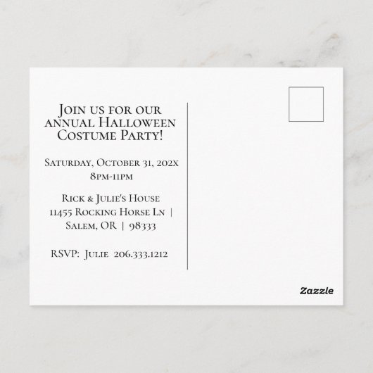 ヴィンテージブラックウィッチハローウィンパーティ ポストカード (裏面)