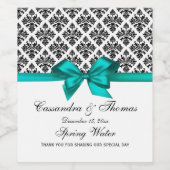 ヴィンテージブラックウィットダマスクティール（緑がかった色）Hワインボトルラベル ワインラベル (シングルラベル)