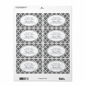 ヴィンテージブラックウィットダマスクパールHウォーターラベル ラベル (フルシート)