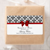 ヴィンテージブラックウィットダマスクレッドHウォーターボトルラベル ラベル (インサイチュ)