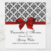 ヴィンテージブラックウィットダマスクレッドHワインボトルラベル ワインラベル (シングルラベル)