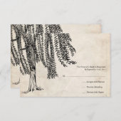 ヴィンテージブラックウィローツリーウェディングRSVP 出欠カード (正面/裏面)