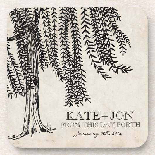 ヴィンテージブラックウィーピングヤナギ コースター (正面)