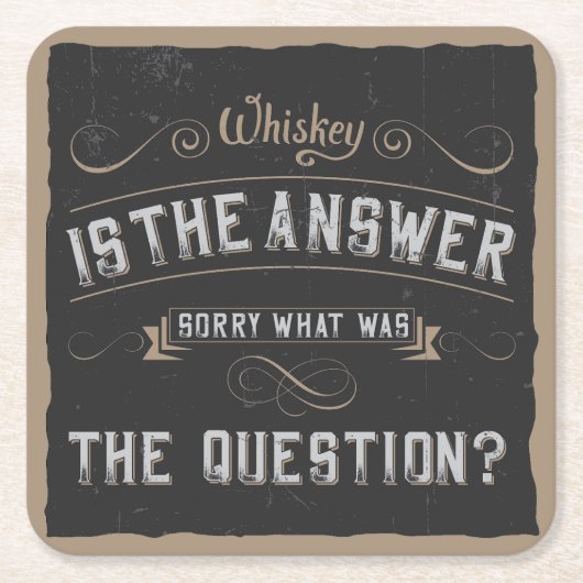 ヴィンテージブラックウイスキー紙コースターギフト スクエアペーパーコースター (正面)