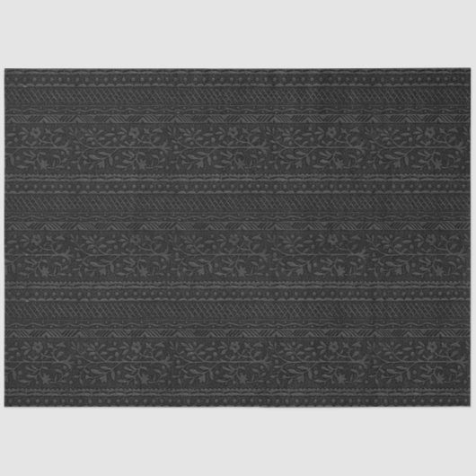 ヴィンテージブラックエンボススタイルフローラ 薄葉紙 (正面)