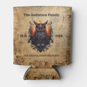 ヴィンテージブラックオレンジフクロウ旧紙ハローウィンパーティ 缶クーラー (正面)