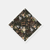 ヴィンテージブラックカントリーフローラ結婚式 スタンダードカクテルナプキン (角)