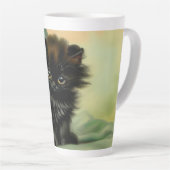 ヴィンテージブラックキットンイラストレーション カフェラテマグ (右アングル)