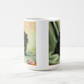 ヴィンテージブラックキットンイラストレーション コーヒーマグカップ (中央)