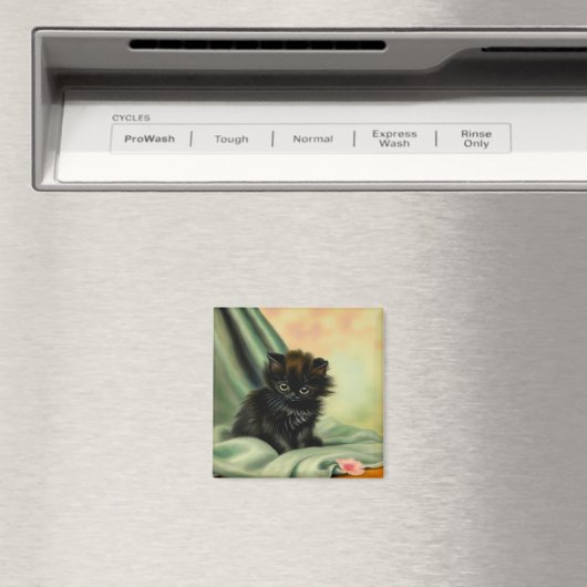 ヴィンテージブラックキットンイラストレーション マグネット (インサイチュ (食洗機))