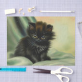 ヴィンテージブラックキットンイラストレーション 薄葉紙 (クラフト)